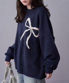 【フリークスストア/FREAK'S STORE】のジャガード リボン ニット プルオーバー【限定展開】 24AW ネイビー|ID: prp329100004181104 ipo3291000000028967897