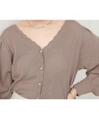 【ナチュラルクチュール/natural couture】の【WEB限定】メッシュ編みクリア釦長袖カーデ モカ|ID: prp329100004181143 ipo3291000000028968087