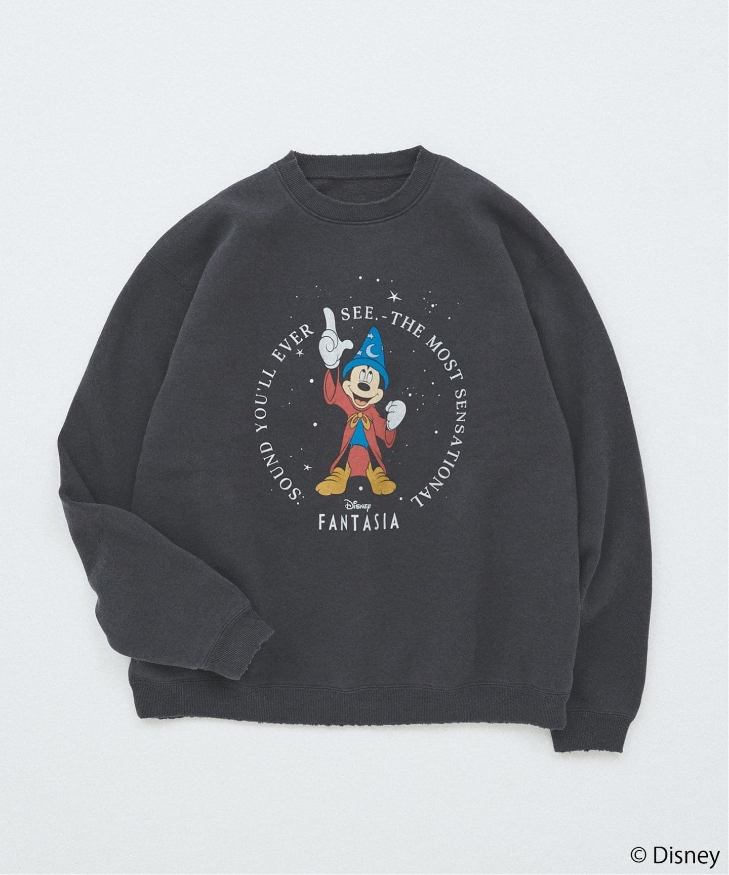 【ジャーナルスタンダード/JOURNAL STANDARD / MEN】の『ファンタジア』MICKEY MOUSE / ミッキーマウス 別注 ダメージスウェット インテリア・キッズ・メンズ・レディースファッション・服の通販 founy(ファニー) 　ファッション　Fashion　メンズファッション　MEN　スウェット　Sweat　スペシャル　Special　プリント　Print　ヴィンテージ　Vintage　別注　Special Order　ブラック D|ID: prp329100004181252 ipo3291000000029494378