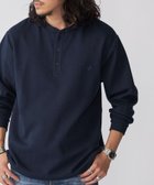 【シップス/SHIPS / MEN】の【WEB限定】SHIPS 抗菌・防臭 ワンポイントロゴ バーズアイ ヘンリーネック 長袖 Tシャツ ネイビー|ID: prp329100004181351 ipo3291000000029539487