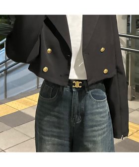 【ジュノア/JUNOAH】のゴールド釦2wayショートジャケット 人気、トレンドファッション・服の通販 founy(ファニー) ファッション Fashion レディースファッション WOMEN アウター Coat Outerwear ジャケット Jackets ショート Short ジャケット Jacket チェック Check 無地 Plain Color |ID:prp329100004181433