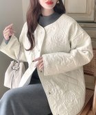 【ジュノア/JUNOAH】のMeiru フラワー柄キルティングコート 人気、トレンドファッション・服の通販 founy(ファニー) ファッション Fashion レディースファッション WOMEN アウター Coat Outerwear コート Coats キルティング Quilting フラワー Flower thumbnail アイボリー|ID: prp329100004181826 ipo3291000000028970901