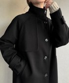 【ジュノア/JUNOAH】のヘリンボーンスタンドカラーコート 人気、トレンドファッション・服の通販 founy(ファニー) ファッション Fashion レディースファッション WOMEN アウター Coat Outerwear コート Coats thumbnail ブラック|ID: prp329100004181833 ipo3291000000028970936