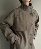 【ジュノア/JUNOAH】のヘリンボーンスタンドカラーコート 人気、トレンドファッション・服の通販 founy(ファニー) ファッション Fashion レディースファッション WOMEN アウター Coat Outerwear コート Coats thumbnail ブラウン|ID: prp329100004181833 ipo3291000000028970937