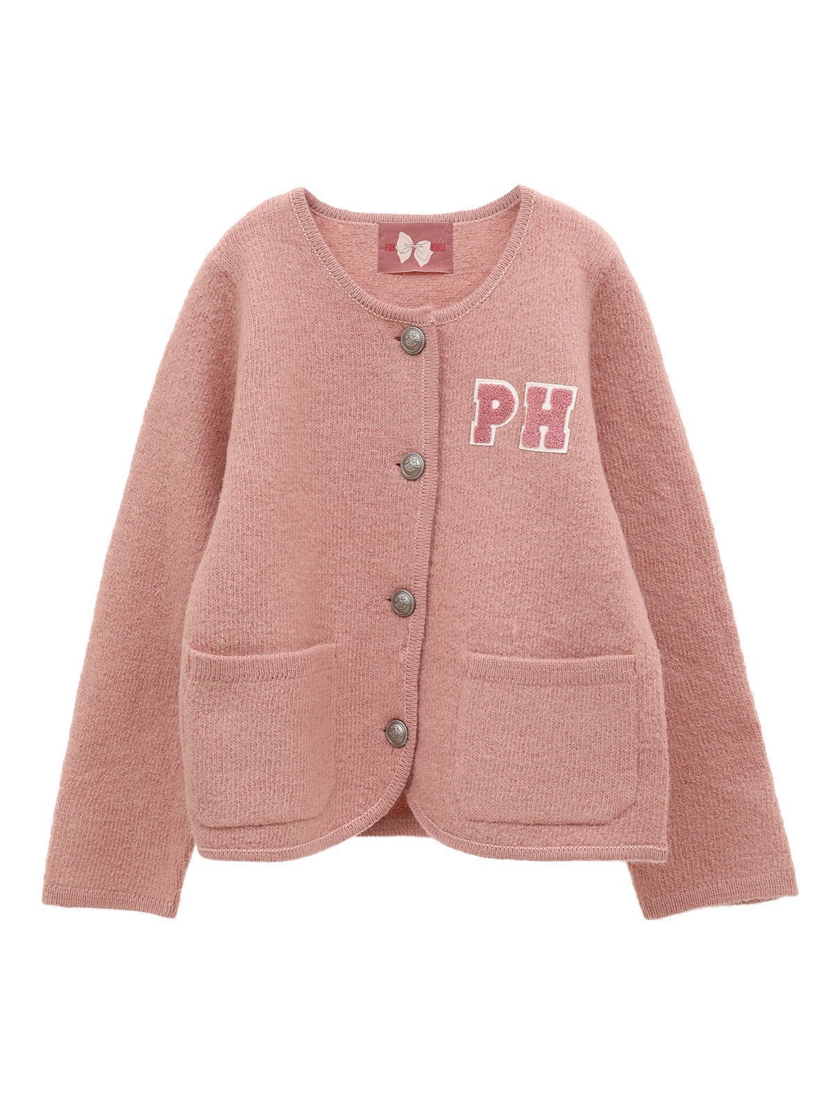 【ピンクハウス/PINK HOUSE】のPHロゴワッペン付き圧縮ニットジャケット インテリア・キッズ・メンズ・レディースファッション・服の通販 founy(ファニー) 　ファッション　Fashion　レディースファッション　WOMEN　アウター　Coat Outerwear　ジャケット　Jackets　アンティーク　Antique　シルバー　Silver　ジャケット　Jacket　フォーマル　Formal　フリル　Frills　ピンク|ID: prp329100004181836 ipo3291000000028970953