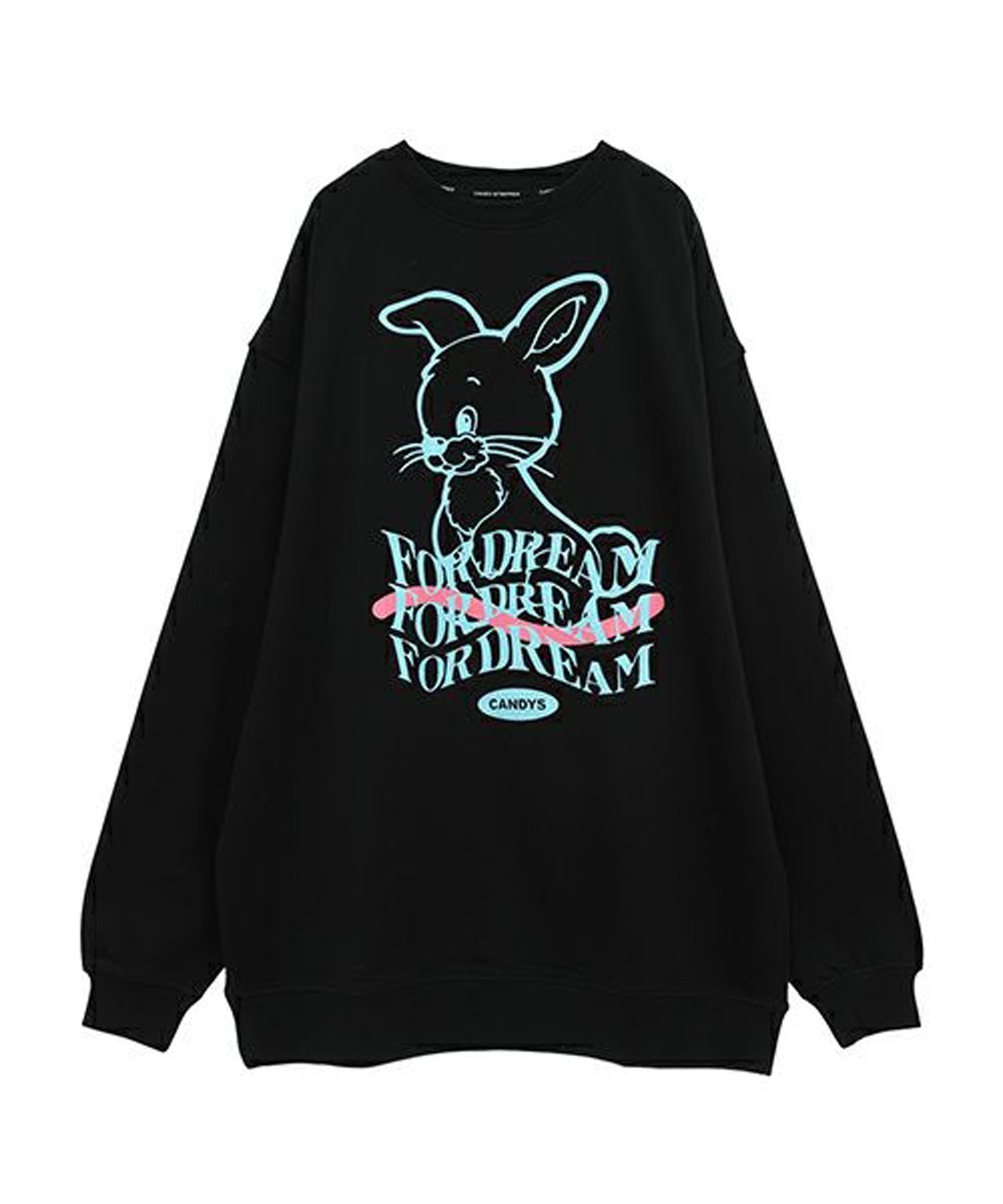 【キャンディストリッパー/Candy Stripper】のCANDYS BUNNY SWEAT ONE-PIECE インテリア・キッズ・メンズ・レディースファッション・服の通販 founy(ファニー) 　ファッション　Fashion　レディースファッション　WOMEN　トップス・カットソー　Tops/Tshirt　パーカ　Sweats　スウェット　Sweat　グラフィック　Graphic　プリント　Print　BLACK|ID: prp329100004182004 ipo3291000000028971583