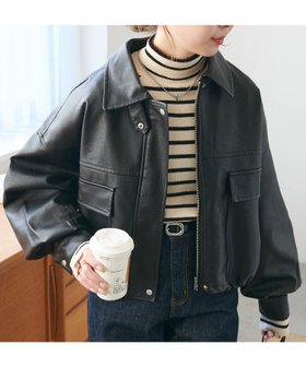 【ディスコート/Discoat】の【WEB限定】2WAYフェイクレザーブルゾン 人気、トレンドファッション・服の通販 founy(ファニー) ファッション Fashion レディースファッション WOMEN アウター Coat Outerwear ブルゾン Blouson/Jackets ショート Short ジャケット Jacket スタンド Stand トレンド Trend フェイクレザー Faux Leather ポケット Pocket ヴィンテージ Vintage |ID:prp329100004182012