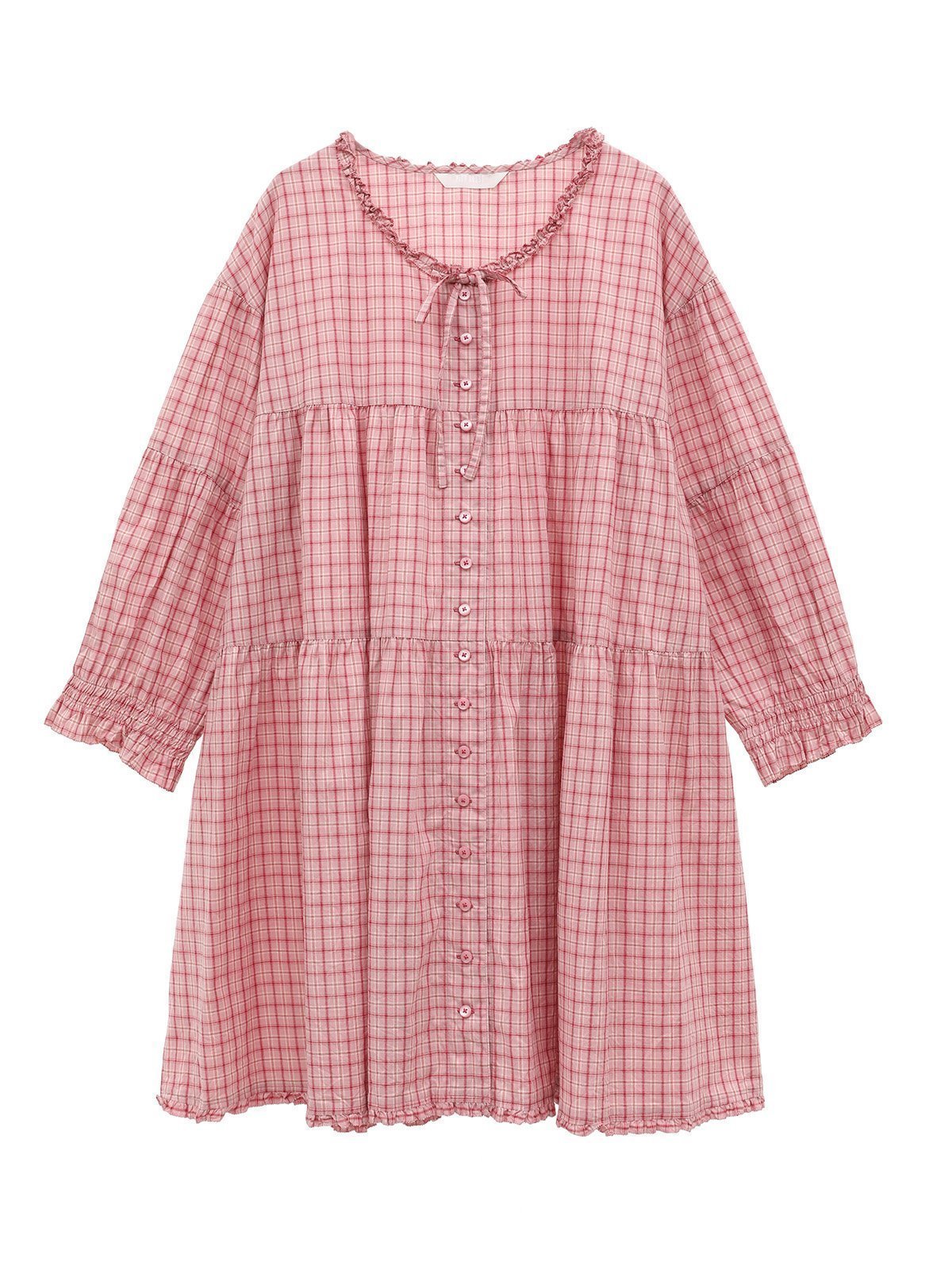 【ピンクハウス/PINK HOUSE】のタータンチェックチュニックブラウス インテリア・キッズ・メンズ・レディースファッション・服の通販 founy(ファニー) 　ファッション　Fashion　レディースファッション　WOMEN　トップス・カットソー　Tops/Tshirt　シャツ/ブラウス　Shirts/Blouses　おすすめ　Recommend　カーディガン　Cardigan　シャーリング　Shirring　シンプル　Simple　スリーブ　Sleeve　チェック　Check　チュニック　Tunic　パーカー　Hoodie　フリル　Frills　ベーシック　Basic　モチーフ　Motif　リボン　Ribbon　秋　Autumn/Fall　ピンク系|ID: prp329100004182019 ipo3291000000028971645