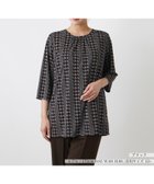 【レリアンプラスハウス/Leilian PLUS HOUSE】のブラウス【プラス企画】 人気、トレンドファッション・服の通販 founy(ファニー) ファッション Fashion レディースファッション WOMEN トップス・カットソー Tops/Tshirt シャツ/ブラウス Shirts/Blouses A/W・秋冬 Aw・Autumn/Winter・Fw・Fall-Winter ウォッシャブル Washable ストライプ Stripe バランス Balance プリント Print 秋 Autumn/Fall thumbnail ブラック|ID: prp329100004182089 ipo3291000000028971939