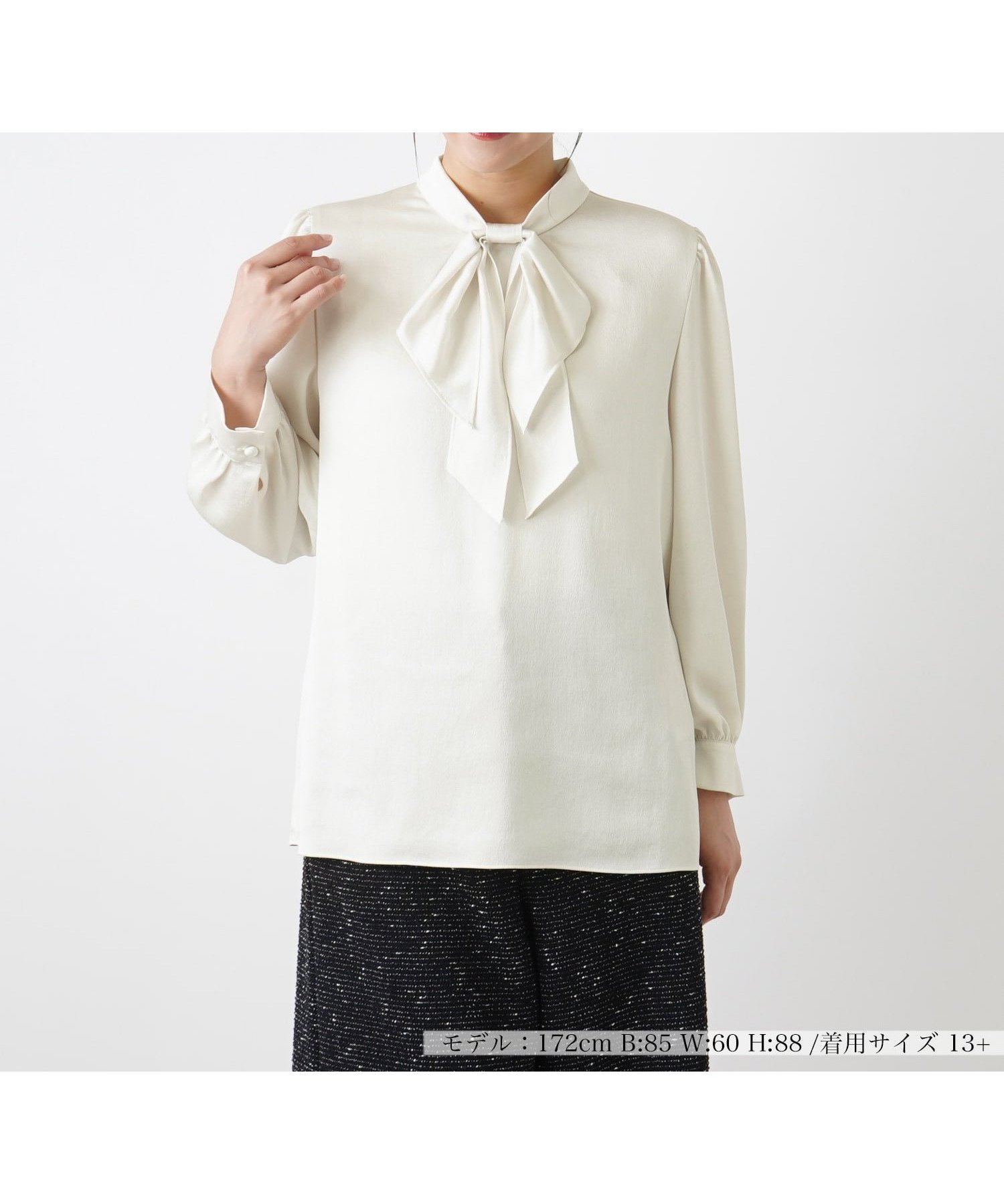 【レリアンプラスハウス/Leilian PLUS HOUSE】のブラウス【ROCHAS Premiere】 インテリア・キッズ・メンズ・レディースファッション・服の通販 founy(ファニー) 　ファッション　Fashion　レディースファッション　WOMEN　トップス・カットソー　Tops/Tshirt　シャツ/ブラウス　Shirts/Blouses　ウォッシャブル　Washable　スリーブ　Sleeve　バランス　Balance　フェミニン　Feminine　ベーシック　Basic　リボン　Ribbon　秋　Autumn/Fall　アイボリー|ID: prp329100004182098 ipo3291000000028971971