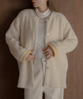 【サニーレーベル/Sonny Label / URBAN RESEARCH】のダブルフェイスバイカラーカーディガン 人気、トレンドファッション・服の通販 founy(ファニー) ファッション Fashion レディースファッション WOMEN トップス・カットソー Tops/Tshirt カーディガン Cardigans 2024年 2024 2024-2025秋冬・A/W Aw/Autumn/Winter/Fw/Fall/2024-2025 A/W・秋冬 Aw・Autumn/Winter・Fw・Fall-Winter 冬 Winter インナー Inner カーディガン Cardigan フェザー Feather メタル Metal ワイド Wide 羽織 Haori |ID:prp329100004182321