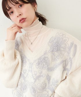 【ナチュラルクチュール/natural couture】の天竺刺繍ニット 人気、トレンドファッション・服の通販 founy(ファニー) ファッション Fashion レディースファッション WOMEN トップス・カットソー Tops/Tshirt ニット Knit Tops 2024年 2024 2024-2025秋冬・A/W Aw/Autumn/Winter/Fw/Fall/2024-2025 A/W・秋冬 Aw・Autumn/Winter・Fw・Fall-Winter ショート Short シンプル Simple スラックス Slacks タートルネック Turtleneck ハイネック High Neck フェミニン Feminine フレア Flare |ID:prp329100004182383