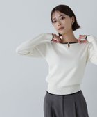 【ナチュラル ビューティー ベーシック/NATURAL BEAUTY BASIC】のバイカラーメタルポイントニット 人気、トレンドファッション・服の通販 founy(ファニー) ファッション Fashion レディースファッション WOMEN トップス・カットソー Tops/Tshirt ニット Knit Tops A/W・秋冬 Aw・Autumn/Winter・Fw・Fall-Winter チェーン Chain フォルム Form ボトム Bottom メタル Metal thumbnail オフ×クロ2|ID: prp329100004182404 ipo3291000000029473475