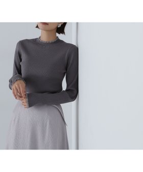 【ナチュラル ビューティー ベーシック/NATURAL BEAUTY BASIC】のシアーフリルリブニット 人気、トレンドファッション・服の通販 founy(ファニー) ファッション Fashion レディースファッション WOMEN トップス・カットソー Tops/Tshirt ニット Knit Tops インナー Inner カフス Cuffs シアー Sheer ベーシック Basic |ID:prp329100004182407