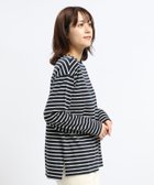 【その他のブランド/Other】のコットンボーダーTシャツ長袖/118571 人気、トレンドファッション・服の通販 founy(ファニー) ファッション Fashion レディースファッション WOMEN トップス・カットソー Tops/Tshirt シャツ/ブラウス Shirts/Blouses ロング / Tシャツ T-Shirts おすすめ Recommend スリット Slit ネックレス Necklace ボトム Bottom ボーダー Border ワイド Wide 長袖 Long Sleeve thumbnail ネイビーアイボリー89|ID: prp329100004182585 ipo3291000000029061052