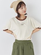 【エヘカソポ/ehka sopo】の花刺繍リンガーTシャツ 人気、トレンドファッション・服の通販 founy(ファニー) ファッション Fashion レディースファッション WOMEN トップス・カットソー Tops/Tshirt シャツ/ブラウス Shirts/Blouses ロング / Tシャツ T-Shirts おすすめ Recommend デニム Denim ワンポイント One Point thumbnail キナリ|ID: prp329100004182615 ipo3291000000028974345