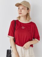 【エヘカソポ/ehka sopo】の花刺繍リンガーTシャツ 人気、トレンドファッション・服の通販 founy(ファニー) ファッション Fashion レディースファッション WOMEN トップス・カットソー Tops/Tshirt シャツ/ブラウス Shirts/Blouses ロング / Tシャツ T-Shirts おすすめ Recommend デニム Denim ワンポイント One Point thumbnail レッド|ID: prp329100004182615 ipo3291000000028974346