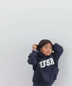 【ローリーズファーム/LOWRYS FARM / KIDS】のUSAロゴフーディ 人気、トレンドファッション・服の通販 founy(ファニー) ファッション Fashion キッズファッション KIDS おすすめ Recommend デニム Denim プリーツ Pleats |ID:prp329100004184337