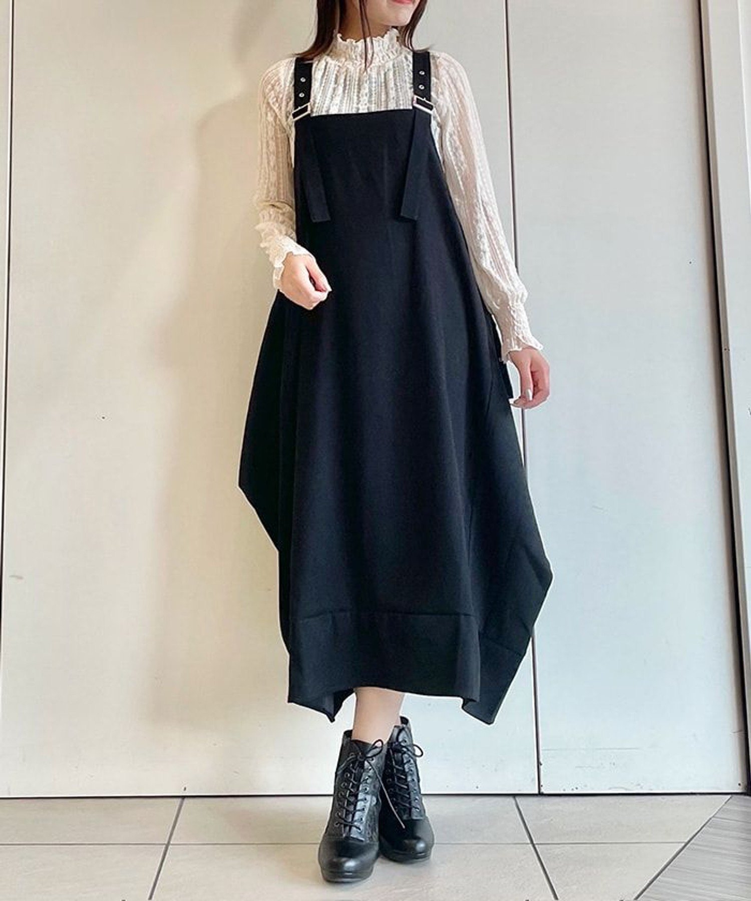 【アクシーズファム/axes femme】の変型ジャンスカ インテリア・キッズ・メンズ・レディースファッション・服の通販 founy(ファニー) 　ファッション　Fashion　レディースファッション　WOMEN　エレガント 上品　Elegant　カーディガン　Cardigan　シンプル　Simple　ジャケット　Jacket　ジャンスカ　Janska　スニーカー　Sneakers　ダウン　Down　黒|ID: prp329100004185011 ipo3291000000028993230