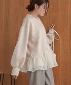 【ブージュルード/Bou Jeloud】の【大人気アイテム再販!】ペプラムオーガンジーポンチトップス BEIGE|ID: prp329100004185106 ipo3291000000028993671