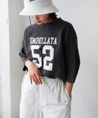 【その他のブランド/Other】のコットン ロゴプリント 7分袖 Tシャツ 人気、トレンドファッション・服の通販 founy(ファニー) ファッション Fashion レディースファッション WOMEN トップス・カットソー Tops/Tshirt シャツ/ブラウス Shirts/Blouses ロング / Tシャツ T-Shirts おすすめ Recommend ギャザー Gather トレンド Trend プリント Print ベーシック Basic ボトム Bottom ルーズ Loose ワイド Wide 切替 Switching thumbnail チャコールグレー|ID: prp329100004185303 ipo3291000000028994756