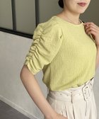 【ゼヴォン/Thevon】のパフスリーブ5分袖エンボスプルオーバー 人気、トレンドファッション・服の通販 founy(ファニー) ファッション Fashion レディースファッション WOMEN トップス・カットソー Tops/Tshirt プルオーバー Pullover 2024年 2024 2024春夏・S/S Ss,Spring/Summer,2024 S/S・春夏 Ss・Spring/Summer インナー Inner カットソー Cut And Sew シャーリング Shirring スラックス Slacks スリーブ Sleeve タイトスカート Tight Skirt デニム Denim 夏 Summer 春 Spring 楽ちん Easy thumbnail イエロー|ID: prp329100004185319 ipo3291000000028994836