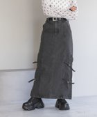 【ページボーイ/PAGEBOY】のサイドベルトデニムスカート 人気、トレンドファッション・服の通販 founy(ファニー) ファッション Fashion レディースファッション WOMEN スカート Skirt デニムスカート Denim Skirts ベルト Belts スリット Slit デニム Denim ロング Long thumbnail ブラック09|ID: prp329100004186189 ipo3291000000029004590