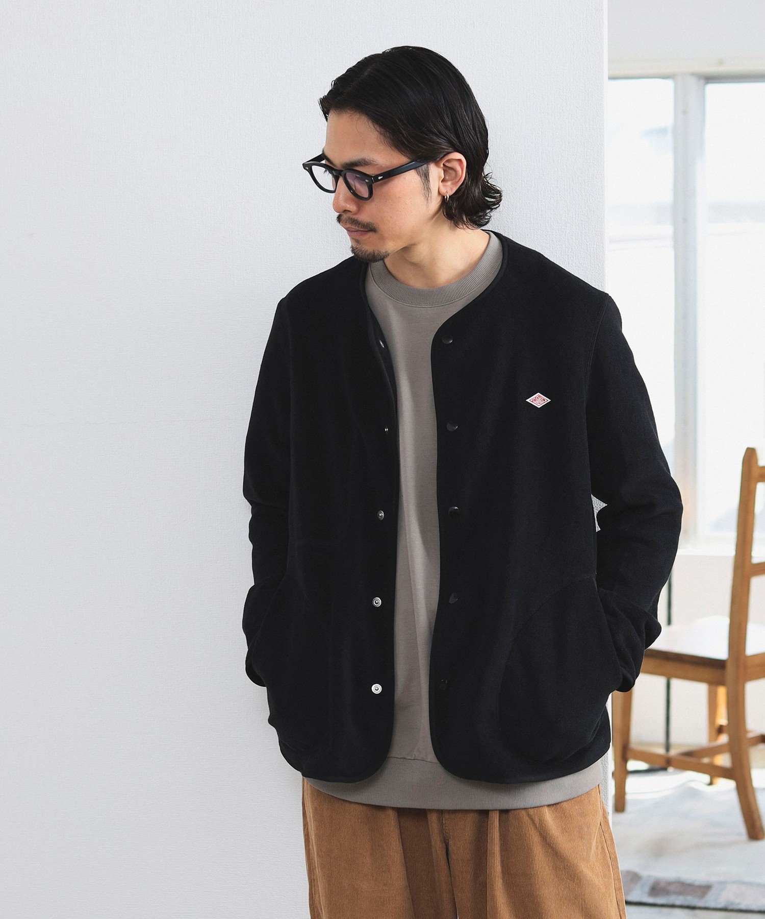 【ビーミングライフストア/B:MING LIFE STORE / MEN】のDANTON / ノーカラー フリース カーディガン スウェット 24AW インテリア・キッズ・メンズ・レディースファッション・服の通販 founy(ファニー) 　ファッション　Fashion　メンズファッション　MEN　カーディガン　Cardigan　軽量　Lightweight　シンプル　Simple　ジャケット　Jacket　スウェット　Sweat　トレンド　Trend　定番　Standard　人気　Popularity　ハイネック　High Neck　バランス　Balance　パイピング　Piping　フィット　Fit　ポケット　Pocket　ラウンド　Round　ワーク　Work　A/W・秋冬　Aw・Autumn/Winter・Fw・Fall-Winter　2024年　2024　2024-2025秋冬・A/W　Aw/Autumn/Winter/Fw/Fall/2024-2025　BLACK|ID: prp329100004186670 ipo3291000000029517580