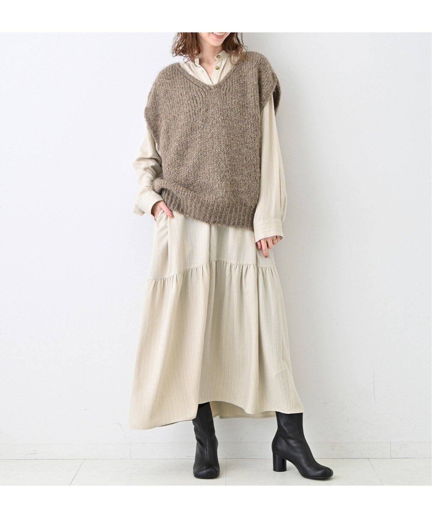 【スローブ イエナ/SLOBE IENA】のティアードヘムシャツワンピ 人気、トレンドファッション・服の通販 founy(ファニー) 　ファッション　Fashion　レディースファッション　WOMEN　ワンピース　Dress　シャツワンピース　Shirt Dresses　2024年　2024　2024-2025秋冬・A/W　Aw/Autumn/Winter/Fw/Fall/2024-2025　A/W・秋冬　Aw・Autumn/Winter・Fw・Fall-Winter　おすすめ　Recommend　カーディガン　Cardigan　スウェット　Sweat　ベスト　Vest　ポケット　Pocket　ランダム　Random　人気　Popularity　冬　Winter　秋　Autumn/Fall　 other-1|ID: prp329100004186839 ipo3291000000029010076