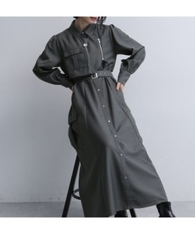 【ハレ/HARE】のカーゴライクジップワンピース 人気、トレンドファッション・服の通販 founy(ファニー) ファッション Fashion レディースファッション WOMEN ワンピース Dress おすすめ Recommend トレンド Trend フレア Flare フロント Front ロング Long |ID:prp329100004187146