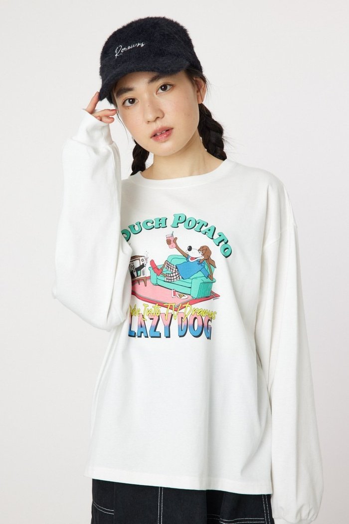 【ロデオクラウンズワイドボウル/RODEO CROWNS WIDE BOWL】のCOUCH POTATO ロングスリーブTシャツ インテリア・キッズ・メンズ・レディースファッション・服の通販 founy(ファニー) https://founy.com/ ファッション Fashion レディースファッション WOMEN トップス・カットソー Tops/Tshirt シャツ/ブラウス Shirts/Blouses ロング / Tシャツ T-Shirts おすすめ Recommend キャラクター Character グラフィック Graphic スリーブ Sleeve ポケット Pocket ロング Long 今季 This Season |ID: prp329100004187918 ipo3291000000029014430