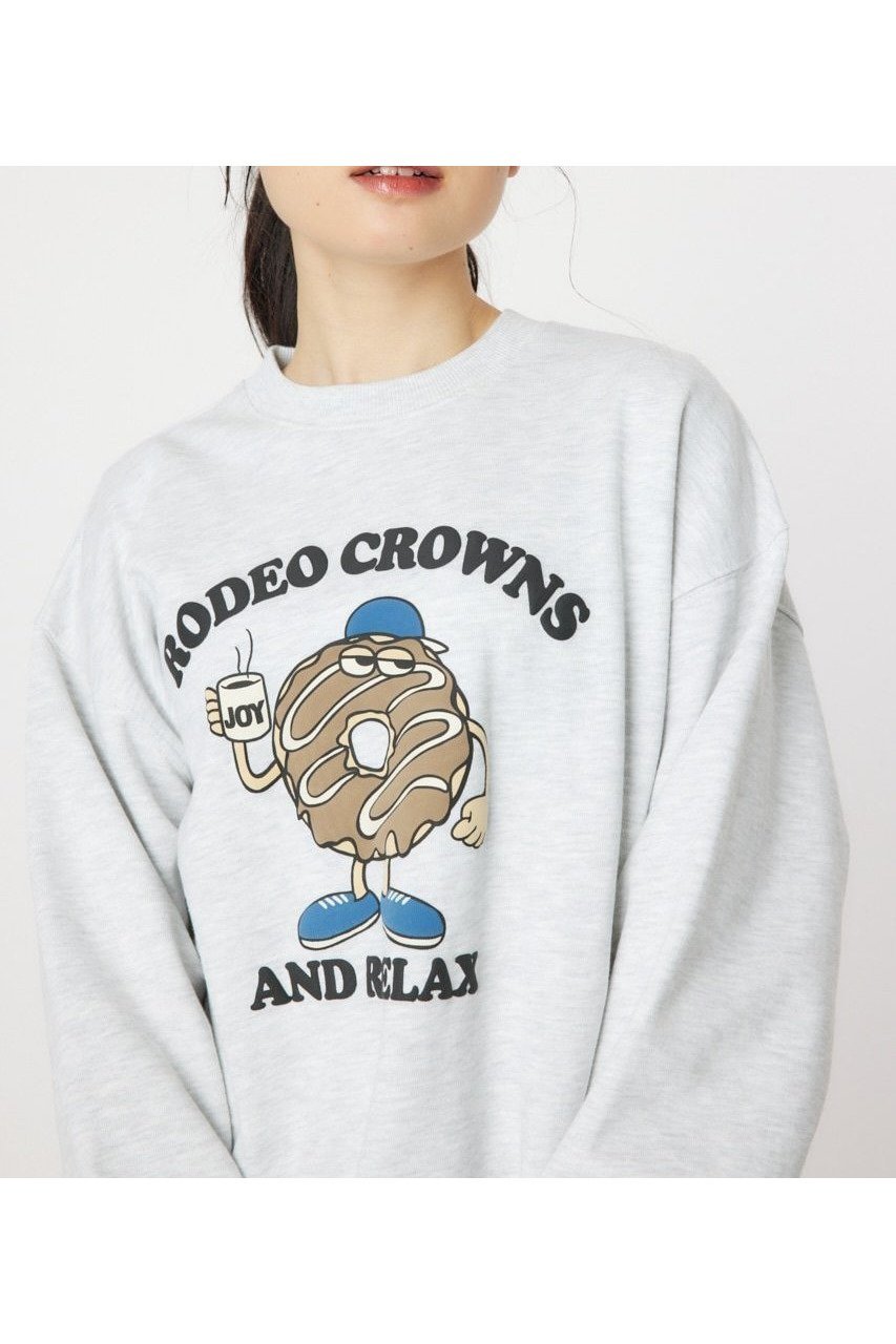 【ロデオクラウンズワイドボウル/RODEO CROWNS WIDE BOWL】の【UNISEX】JOY DONUTS スウェット インテリア・キッズ・メンズ・レディースファッション・服の通販 founy(ファニー) 　ファッション　Fashion　レディースファッション　WOMEN　トップス・カットソー　Tops/Tshirt　パーカ　Sweats　スウェット　Sweat　ユニセックス　Unisex　キャラクター　Character　スウェット　Sweat　プリント　Print　ポケット　Pocket　L/T.GRY1|ID: prp329100004187920 ipo3291000000029014441