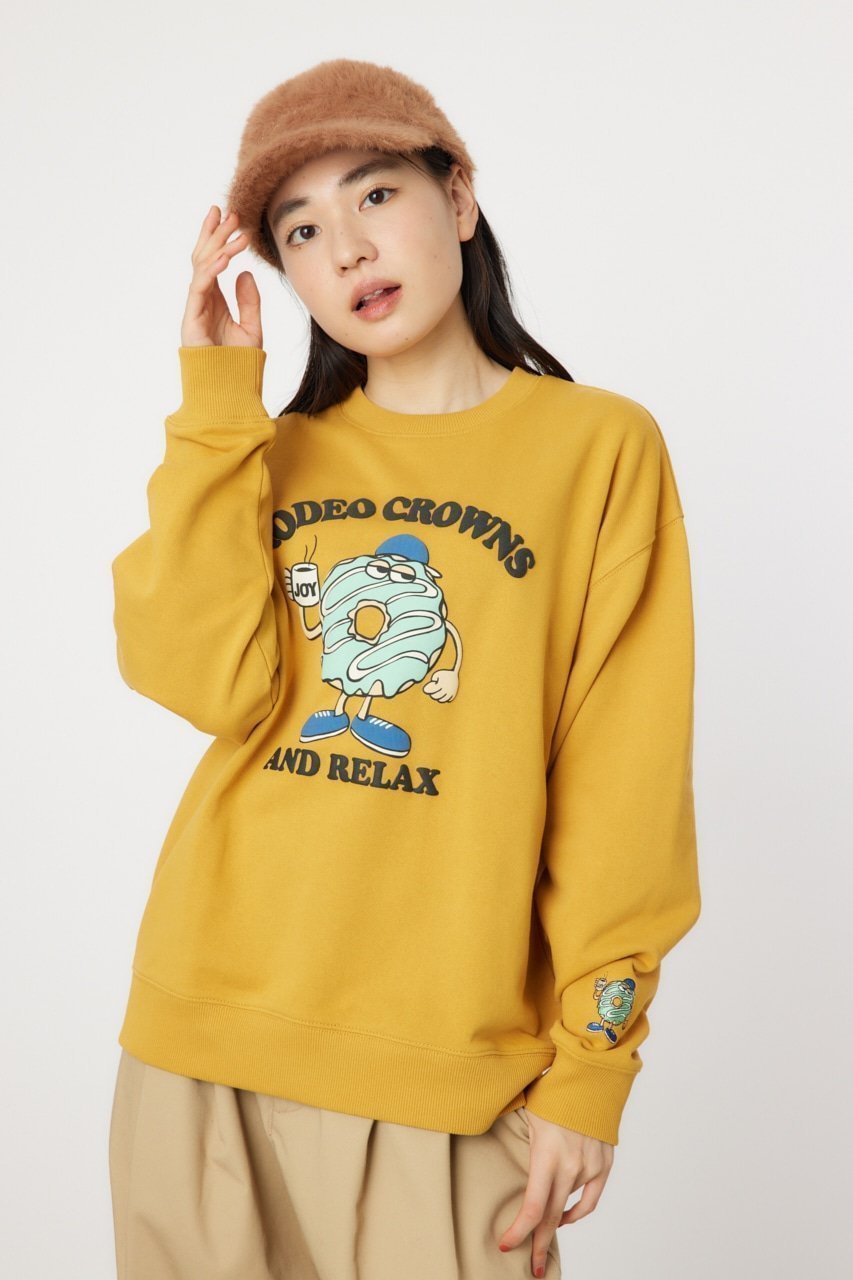 【ロデオクラウンズワイドボウル/RODEO CROWNS WIDE BOWL】の【UNISEX】JOY DONUTS スウェット インテリア・キッズ・メンズ・レディースファッション・服の通販 founy(ファニー) 　ファッション　Fashion　レディースファッション　WOMEN　トップス・カットソー　Tops/Tshirt　パーカ　Sweats　スウェット　Sweat　ユニセックス　Unisex　キャラクター　Character　スウェット　Sweat　プリント　Print　ポケット　Pocket　MST|ID: prp329100004187920 ipo3291000000029014442