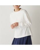 【メルローズ クレール/MELROSE claire】の【コットン100%カフススリーブ刺繍入りロングTシャツ】 オフホワイト|ID: prp329100004187928 ipo3291000000029014482