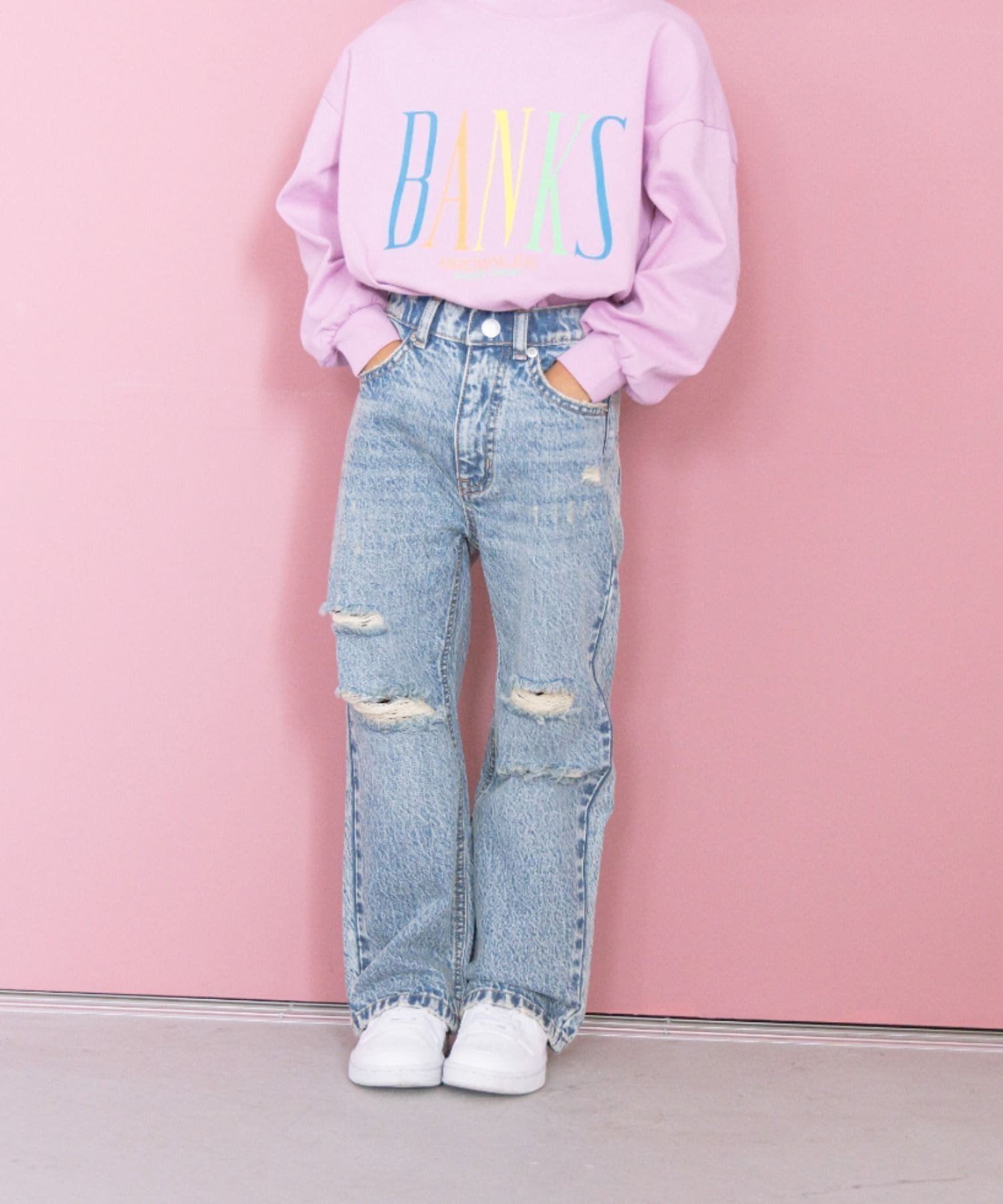 【ローリーズファーム/LOWRYS FARM / KIDS】のCONEストレートパンツ インテリア・キッズ・メンズ・レディースファッション・服の通販 founy(ファニー) 　ファッション　Fashion　キッズファッション　KIDS　ボトムス　Bottoms/Kids　クラッシュ　Crash　グラデーション　Gradation　ストレート　Straight　トレンド　Trend　ルーズ　Loose　定番　Standard　クラッシュ82|ID: prp329100004189079 ipo3291000000029510115