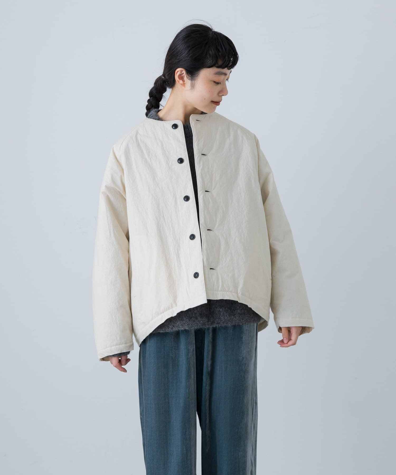 【かぐれ/kagure / URBAN RESEARCH】の中綿ノーカラージャケット インテリア・キッズ・メンズ・レディースファッション・服の通販 founy(ファニー) 　ファッション　Fashion　レディースファッション　WOMEN　アウター　Coat Outerwear　ジャケット　Jackets　ノーカラージャケット　No Collar Leather Jackets　インナー　Inner　春　Spring　秋　Autumn/Fall　ショート　Short　シンプル　Simple　ジャケット　Jacket　ポケット　Pocket　冬　Winter　A/W・秋冬　Aw・Autumn/Winter・Fw・Fall-Winter　おすすめ　Recommend　2024年　2024　2024-2025秋冬・A/W　Aw/Autumn/Winter/Fw/Fall/2024-2025　L/BEIGE|ID: prp329100004189472 ipo3291000000029160894