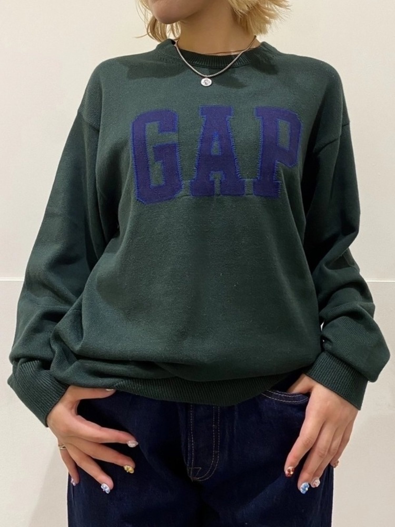 【ギャップ/GAP】のGAPロゴ インターシャセーター 人気、トレンドファッション・服の通販 founy(ファニー) 　ファッション　Fashion　レディースファッション　WOMEN　ショルダー　Shoulder　ドロップ　Drop　フロント　Front　長袖　Long Sleeve　 other-1|ID: prp329100004190044 ipo3291000000029026438