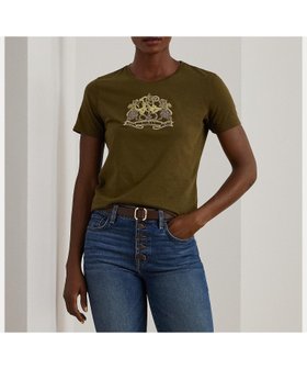 【ラルフローレン/RALPH LAUREN】のライオンクレスト コットン ジャージー Tシャツ 人気、トレンドファッション・服の通販 founy(ファニー) ファッション Fashion レディースファッション WOMEN トップス・カットソー Tops/Tshirt シャツ/ブラウス Shirts/Blouses ロング / Tシャツ T-Shirts インド India ジャージー Jersey フィット Fit 半袖 Short Sleeve リラックス Relax |ID:prp329100004190315