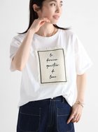 【ラシュッド/LASUD】のフロント刺繍デザインTシャツ オフホワイト|ID: prp329100004190387 ipo3291000000029265339