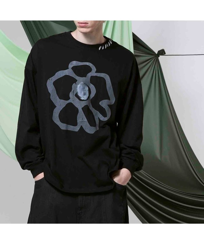 【メゾンスペシャル/MAISON SPECIAL】のFlower Hand-Printed Oversized Stitched Crew Neck Long Sleeve T-Shirt インテリア・キッズ・メンズ・レディースファッション・服の通販 founy(ファニー) https://founy.com/ ファッション Fashion レディースファッション WOMEN トップス・カットソー Tops/Tshirt シャツ/ブラウス Shirts/Blouses ロング / Tシャツ T-Shirts プリント Print |ID: prp329100004191165 ipo3291000000029102453