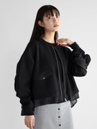 【ラシュッド/LASUD】のシアーラメドッキングニットブルゾン ブラック|ID: prp329100004191919 ipo3291000000029160302