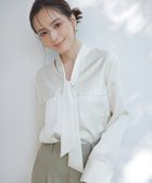 【アニュアンス/anuans】のサテンボウタイブラウス 人気、トレンドファッション・服の通販 founy(ファニー) ファッション Fashion レディースファッション WOMEN トップス・カットソー Tops/Tshirt シャツ/ブラウス Shirts/Blouses サテン Satin フロント Front エレガント 上品 Elegant thumbnail IVORY|ID: prp329100004191973 ipo3291000000029036878