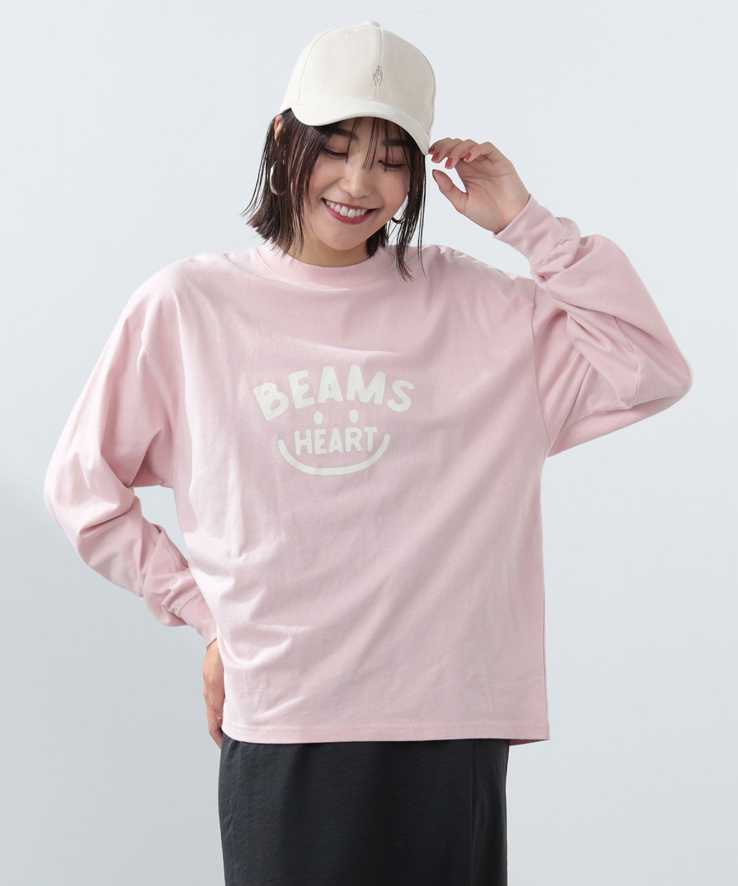 【ビームス ハート/BEAMS HEART】のスマイルロゴ ロングスリーブTシャツ 24AW 人気、トレンドファッション・服の通販 founy(ファニー) 　ファッション　Fashion　レディースファッション　WOMEN　トップス・カットソー　Tops/Tshirt　シャツ/ブラウス　Shirts/Blouses　ロング / Tシャツ　T-Shirts　インナー　Inner　カットソー　Cut And Sew　カーディガン　Cardigan　キャミワンピース　Cami Dress　コンパクト　Compact　シンプル　Simple　スタンダード　Standard　ストレート　Straight　スリーブ　Sleeve　トレンド　Trend　定番　Standard　人気　Popularity　ビスチェ　Bustier　プリント　Print　ボトム　Bottom　ロング　Long　おすすめ　Recommend　2024年　2024　2024春夏・S/S　Ss,Spring/Summer,2024　2024-2025秋冬・A/W　Aw/Autumn/Winter/Fw/Fall/2024-2025　 other-1|ID: prp329100004192186 ipo3291000000029165607