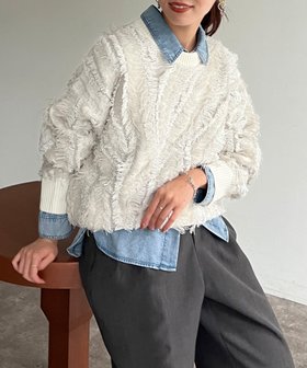 【シェトワ/Chez toi】のフリンジシャギニットプルオーバー 人気、トレンドファッション・服の通販 founy(ファニー) ファッション Fashion レディースファッション WOMEN トップス・カットソー Tops/Tshirt ニット Knit Tops プルオーバー Pullover おすすめ Recommend アクリル Acrylic ウェーブ Wave シンプル Simple デニム Denim トレンド Trend バランス Balance |ID:prp329100004192237