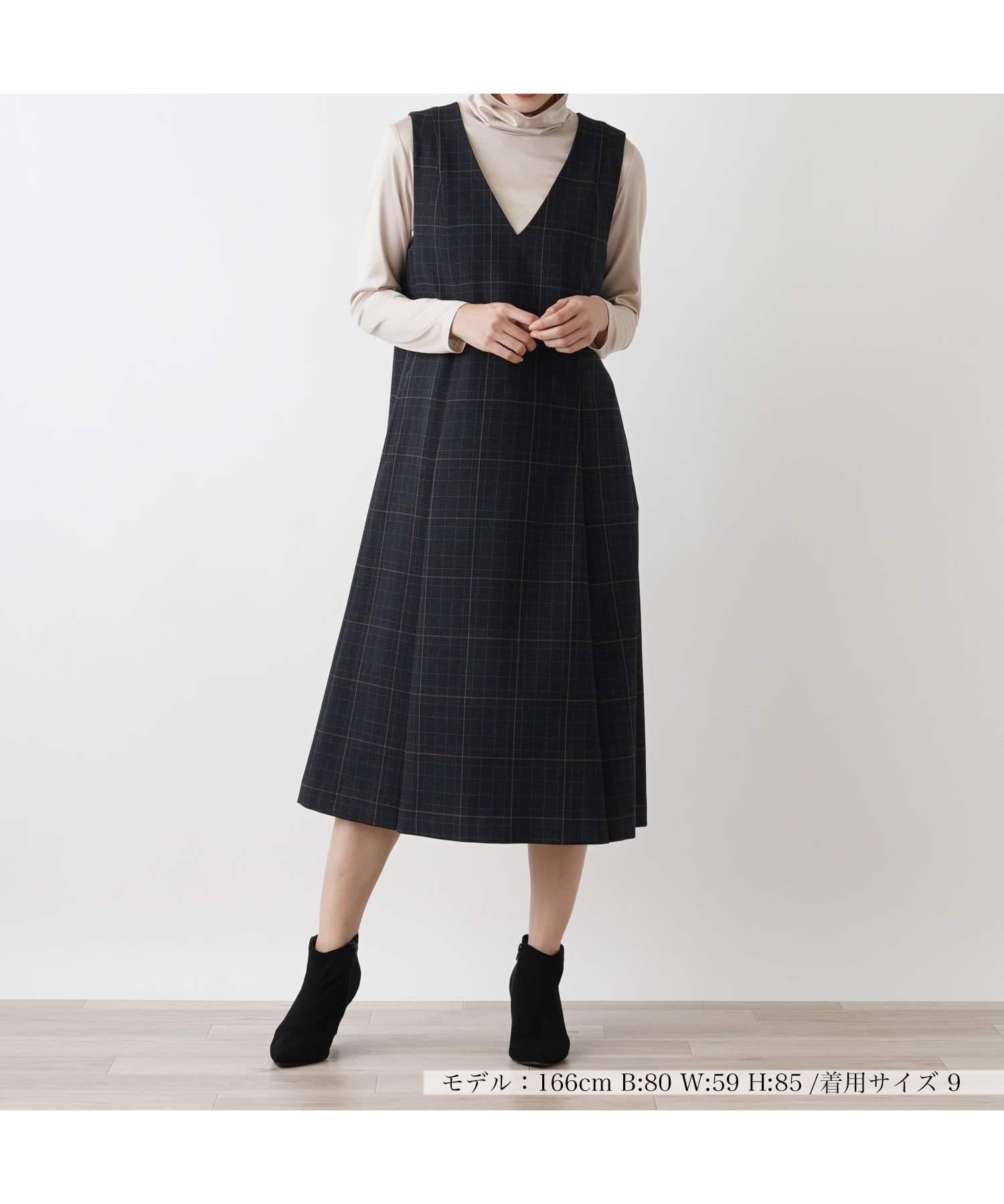 【レリアン/LEILIAN】のジャンパースカート【Leilian WHITE LABEL】 人気、トレンドファッション・服の通販 founy(ファニー) 　ファッション　Fashion　レディースファッション　WOMEN　スカート　Skirt　インナー　Inner　スタイリッシュ　Stylish　タートルネック　Turtleneck　チェック　Check　トレンド　Trend　ベーシック　Basic　リラックス　Relax　エレガント 上品　Elegant　 other-1|ID: prp329100004192338 ipo3291000000029039033