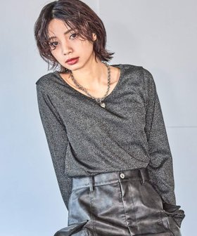 【ページボーイ/PAGEBOY】のキラキラカットロングスリーブ 人気、トレンドファッション・服の通販 founy(ファニー) ファッション Fashion レディースファッション WOMEN おすすめ Recommend インナー Inner シルバー Silver シンプル Simple フィット Fit |ID:prp329100004192437