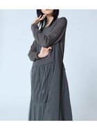 【ラシュッド/LASUD】のシアーレイヤードワンピース 人気、トレンドファッション・服の通販 founy(ファニー) ファッション Fashion レディースファッション WOMEN ワンピース Dress シアー Sheer チュール Tulle ドッキング Docking フェミニン Feminine プリント Print 今季 This Season thumbnail チャコールグレー|ID: prp329100004192480 ipo3291000000029040870