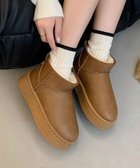 【ミニミニストア/miniministore】のムートンブーツ 厚底 裏起毛ブーツ 冬靴 人気、トレンドファッション・服の通販 founy(ファニー) ファッション Fashion レディースファッション WOMEN シューズ Shoes ショート Short シンプル Simple 冬 Winter 厚底 Platforms 無地 Plain Color 防寒 Cold Protection thumbnail キャメル|ID: prp329100004192905 ipo3291000000029528410