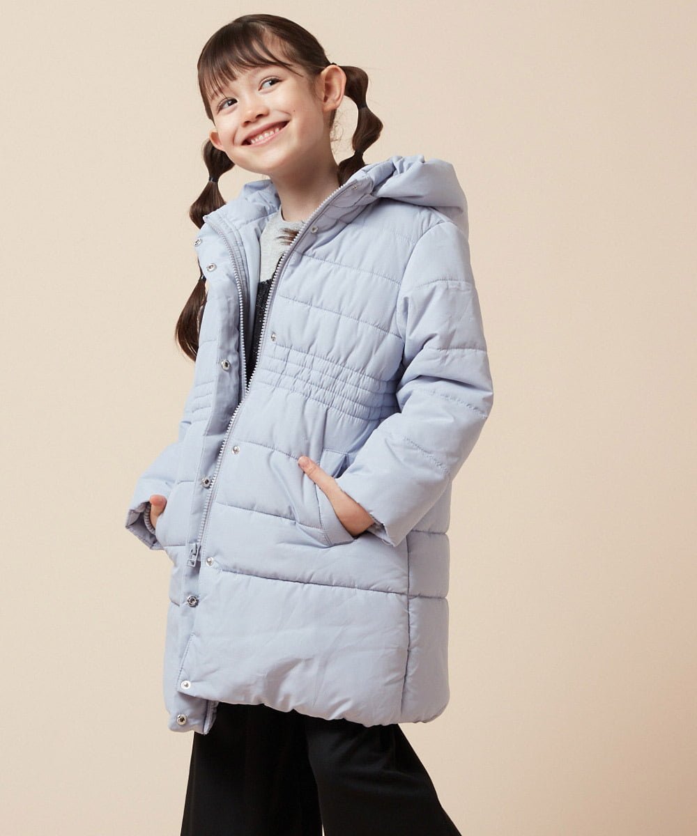 【アー ヴェー ヴェー/a.v.v / KIDS】の140-150 フィット フレア中綿ロングコート 人気、トレンドファッション・服の通販 founy(ファニー) 　ファッション　Fashion　キッズファッション　KIDS　アウター　Coat Outerwear /Kids　アウトドア　Outdoor　洗える　Washable　スタンド　Stand　タフタ　Taffeta　チェック　Check　デニム　Denim　パウダー　Powder　フィット　Fit　フェミニン　Feminine　フレア　Flare　フロント　Front　ボトム　Bottom　ポケット　Pocket　防寒　Cold Protection　無地　Plain Color　ロング　Long　楽ちん　Easy　ワイド　Wide　冬　Winter　再入荷　Restock/Back In Stock/Re Arrival　おすすめ　Recommend　エレガント 上品　Elegant　 other-1|ID: prp329100004193249 ipo3291000000029357112