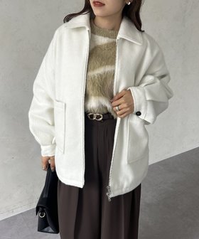 【ゼヴォン/Thevon】のシャギーダブルジップミドルブルゾン 人気、トレンドファッション・服の通販 founy(ファニー) ファッション Fashion レディースファッション WOMEN アウター Coat Outerwear ブルゾン Blouson/Jackets 2024年 2024 2024-2025秋冬・A/W Aw/Autumn/Winter/Fw/Fall/2024-2025 A/W・秋冬 Aw・Autumn/Winter・Fw・Fall-Winter ショート Short デニム Denim フレア Flare ブルゾン Blouson ミドル Middle ワイド Wide 定番 Standard |ID:prp329100004193359